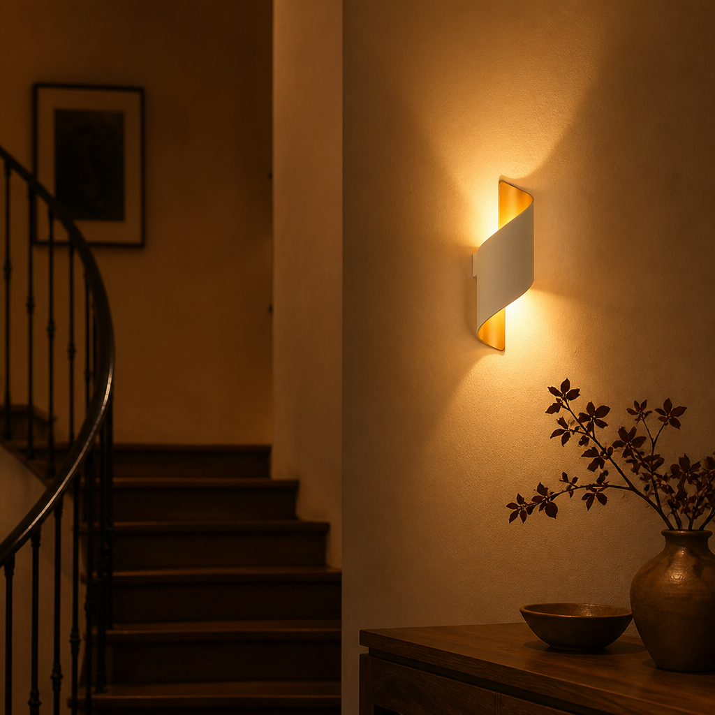 White Gold LED Outdoor Wall Light