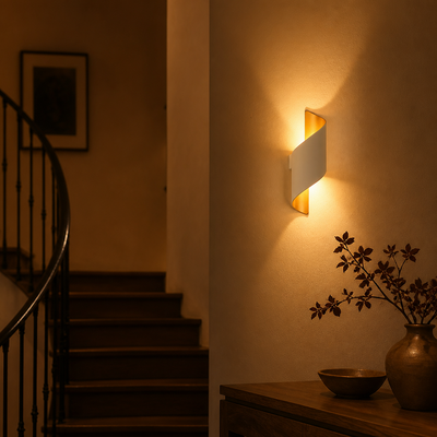 White Gold LED Outdoor Wall Light