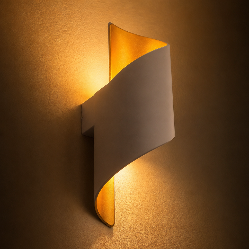White Gold LED Outdoor Wall Light