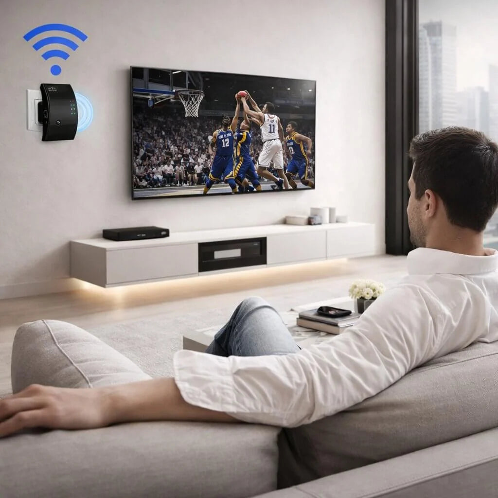 Wi-Fi Range Extender Plug-and-Play Up to 300 Mbps