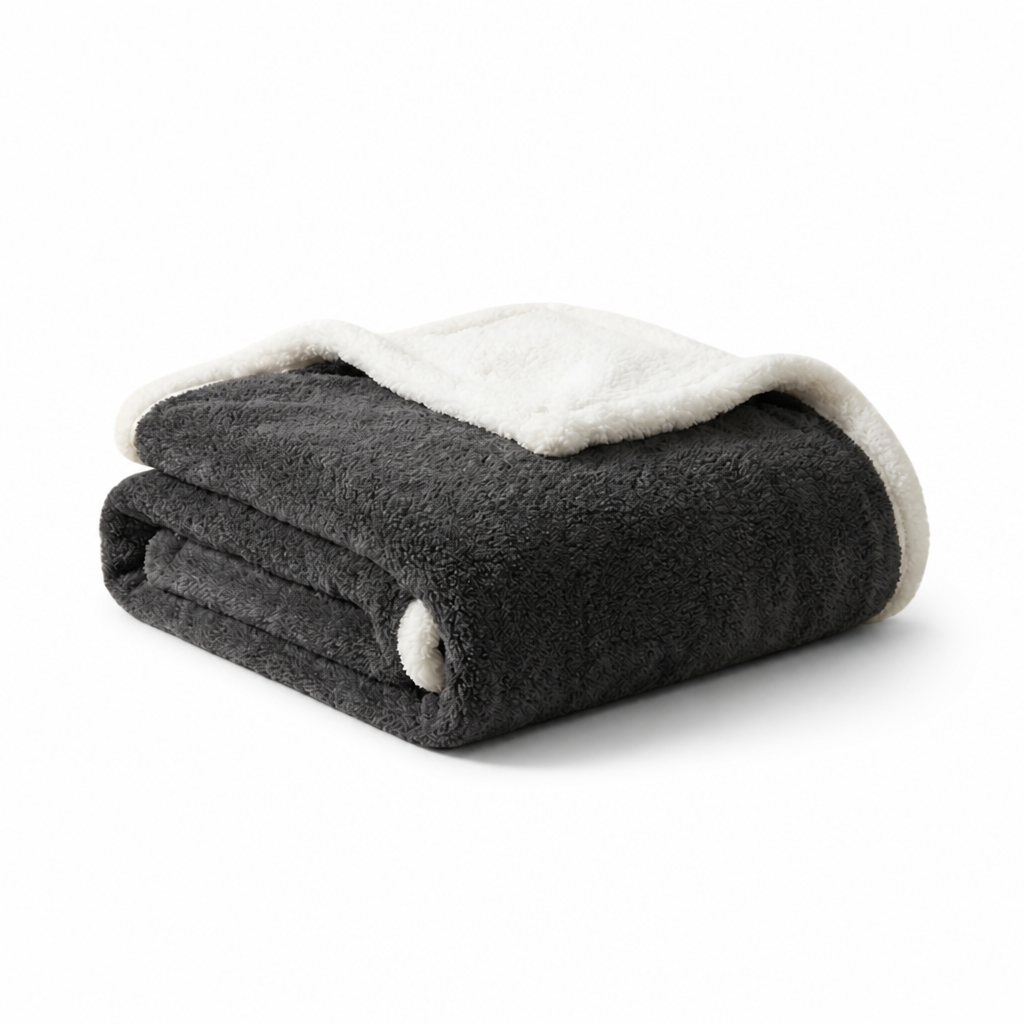 Winter Blanket Reversible Microfiber Flannel & Lambswool Water Repellent
