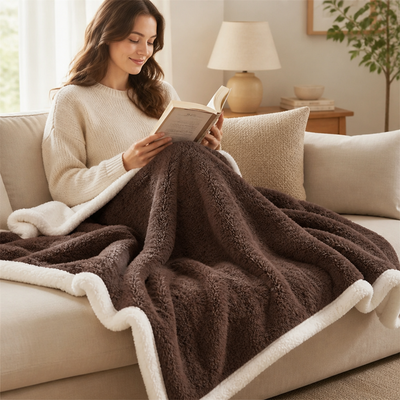 Winter Blanket Reversible Microfiber Flannel & Lambswool Water Repellent