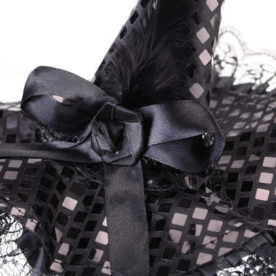 Witch Hat Feathers & Lace Trim Lightweight & Shape-Stable
