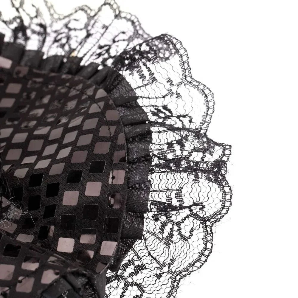 Witch Hat Feathers & Lace Trim Lightweight & Shape-Stable