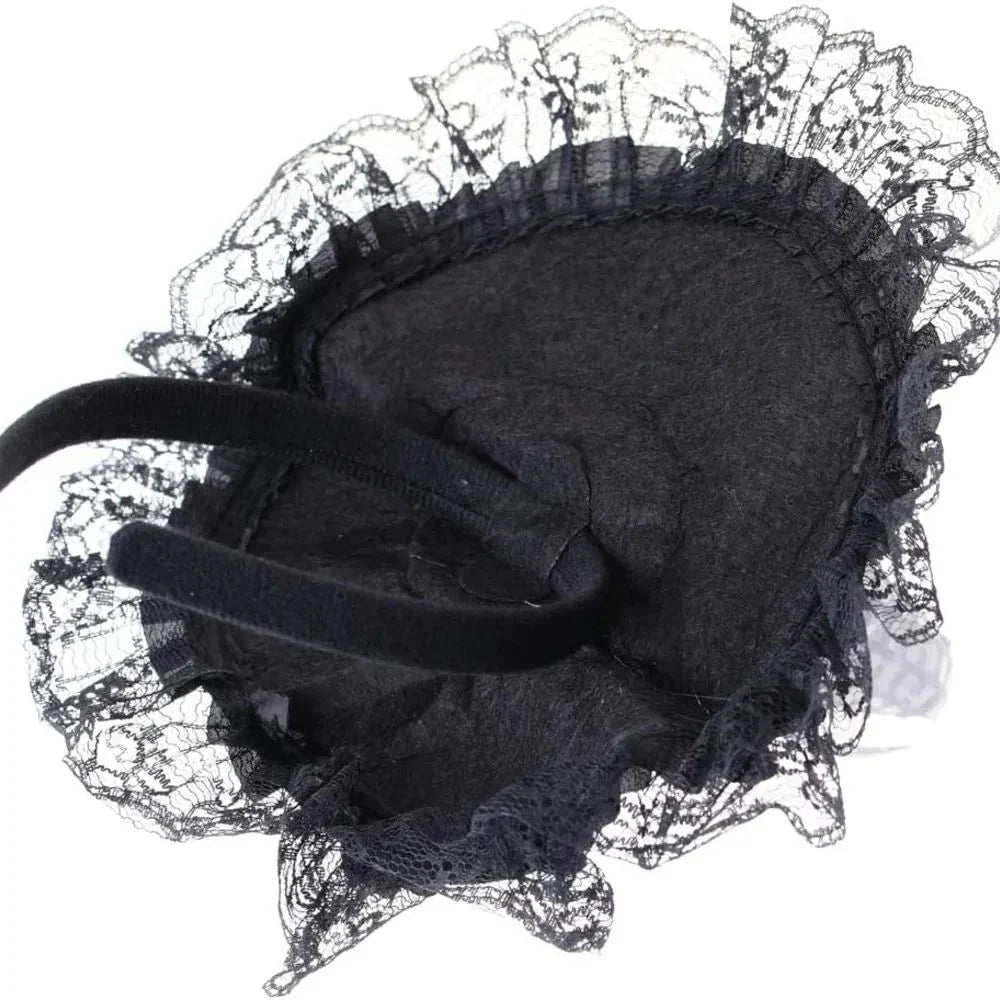 Witch Hat Feathers & Lace Trim Lightweight & Shape-Stable