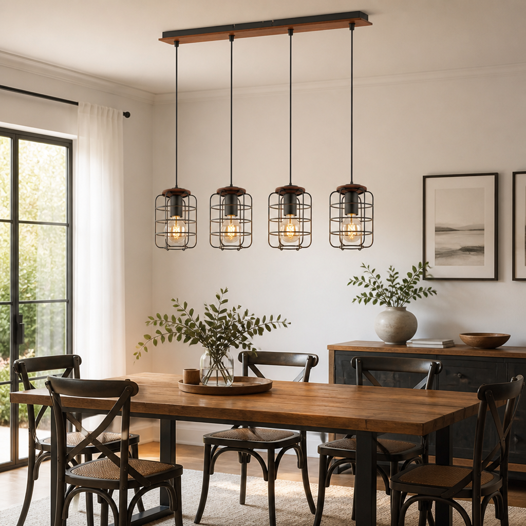 Wood Cage Pendant Light
