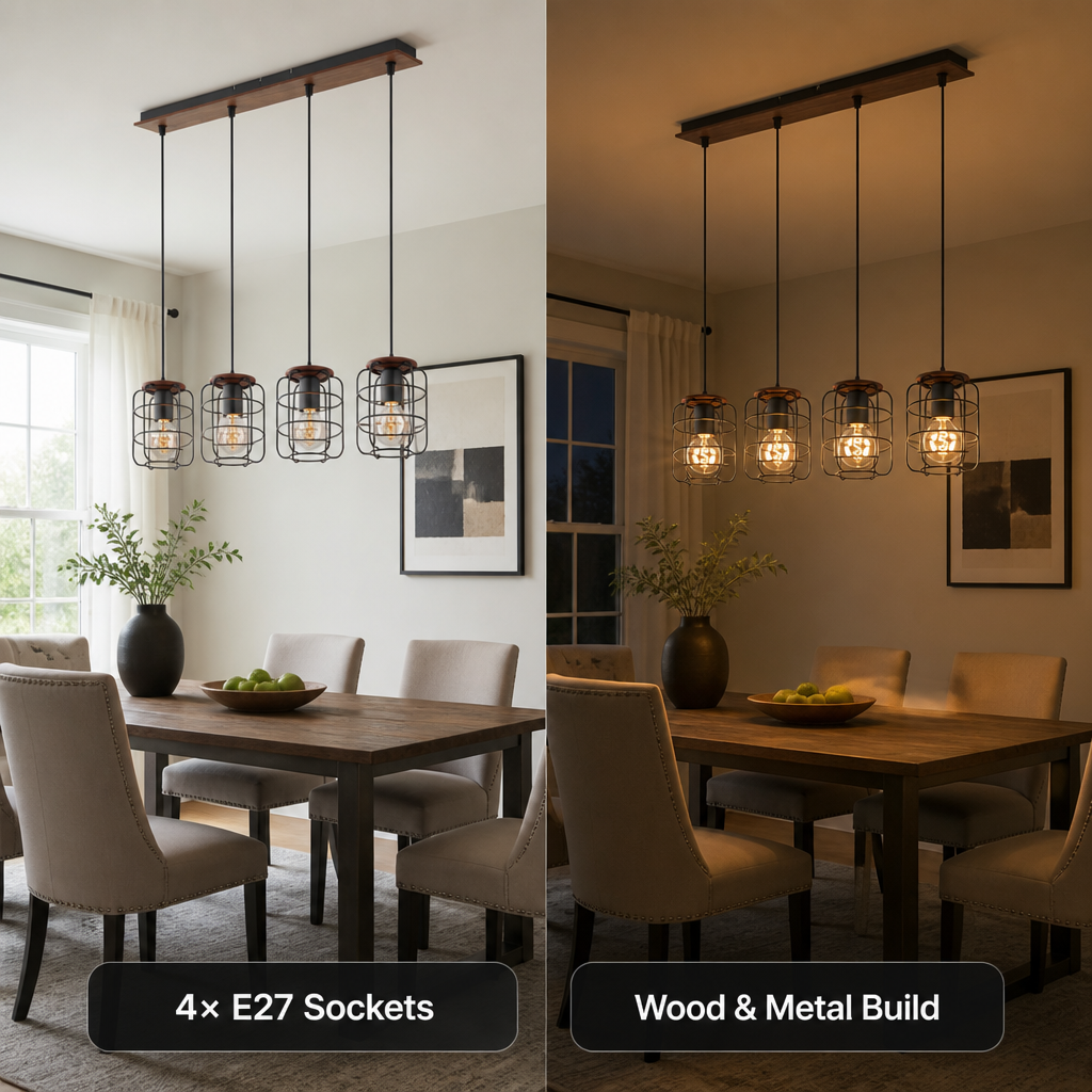 Wood Cage Pendant Light