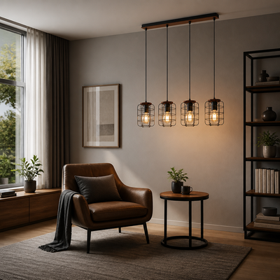 Wood Cage Pendant Light