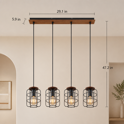 Wood Cage Pendant Light