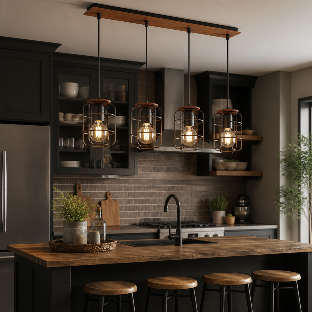 Wood Cage Pendant Light