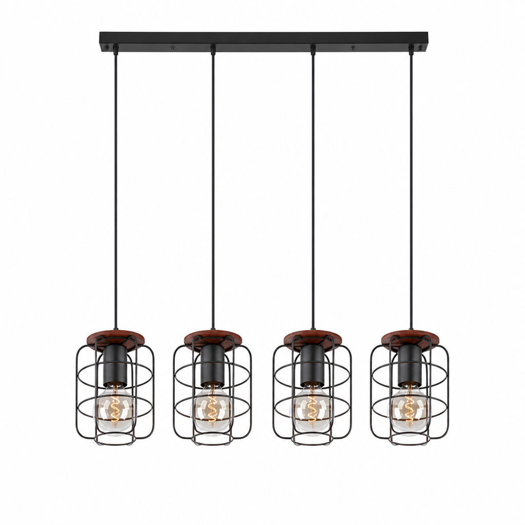 Wood Cage Pendant Light