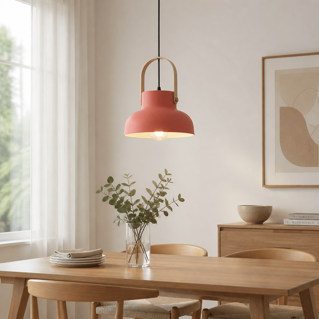 Wood-Grain Macaron Pendant Light