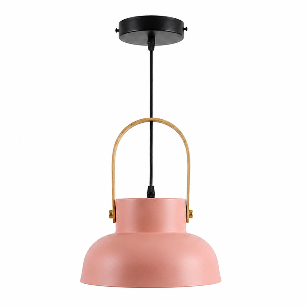 Wood-Grain Macaron Pendant Light