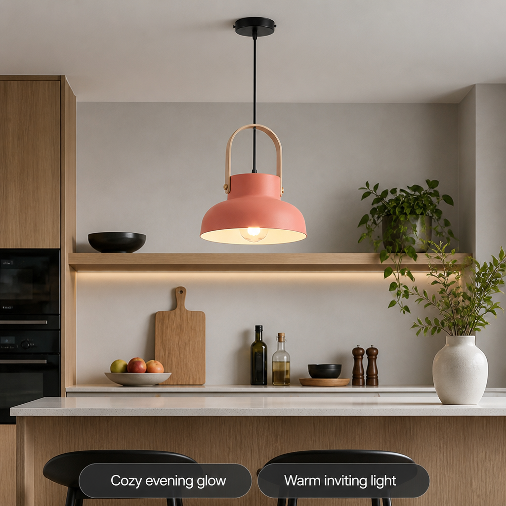Wood-Grain Macaron Pendant Light