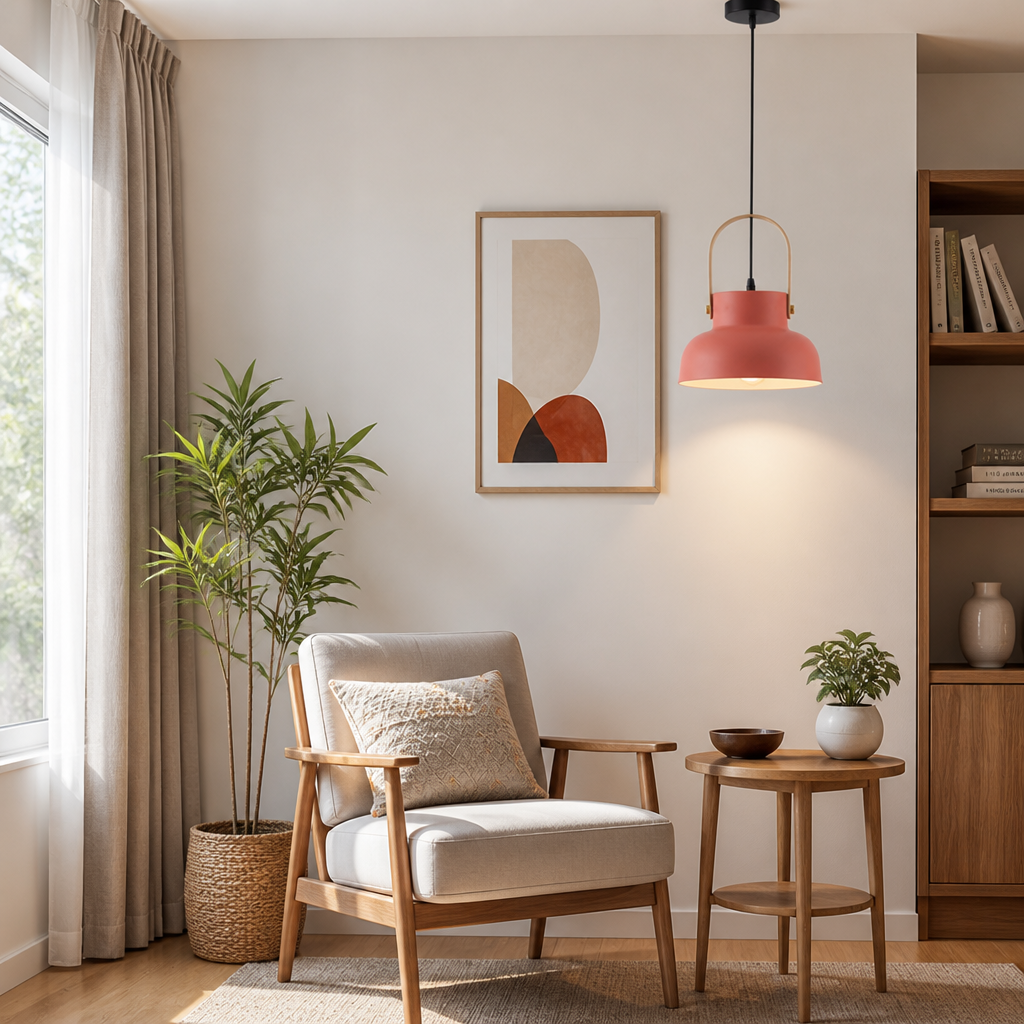 Wood-Grain Macaron Pendant Light