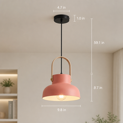 Wood-Grain Macaron Pendant Light