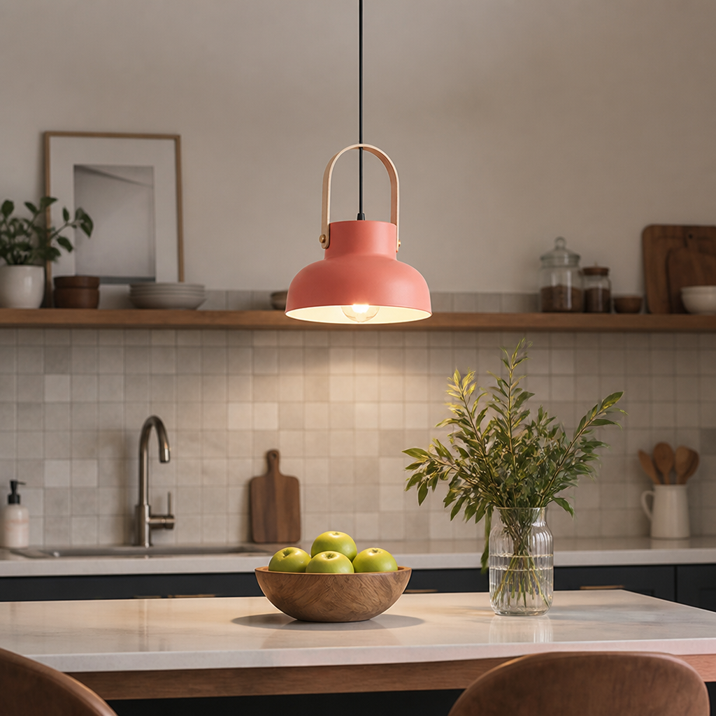 Wood-Grain Macaron Pendant Light