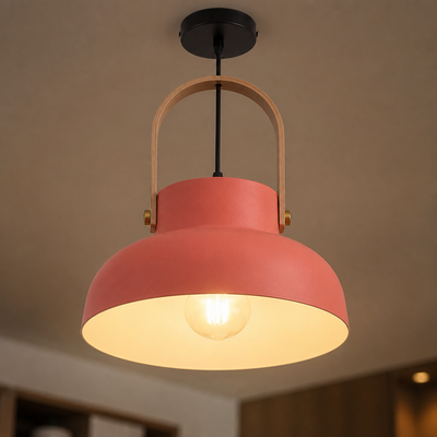 Wood-Grain Macaron Pendant Light