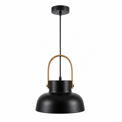 Wood-Grain Macaron Shade Pendant Light