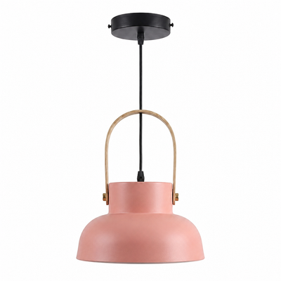 Wood-Grain Macaron Shade Pendant Light