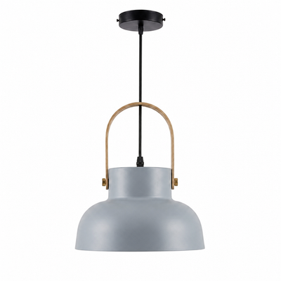 Wood-Grain Macaron Shade Pendant Light