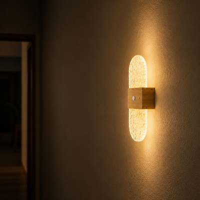 Wood LED Motion Sensor Wall Sconce