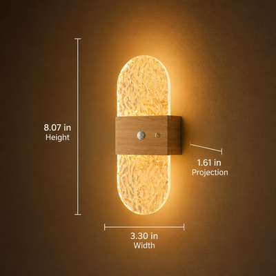 Wood LED Motion Sensor Wall Sconce