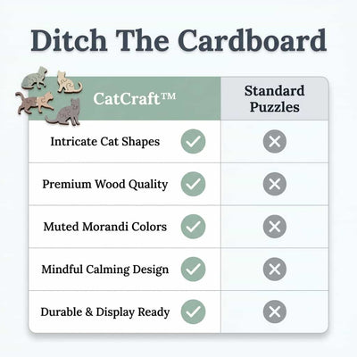 Wooden Cat Puzzle Natural Wood 135 Pieces