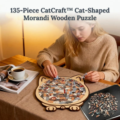 Wooden Cat Puzzle Natural Wood 135 Pieces