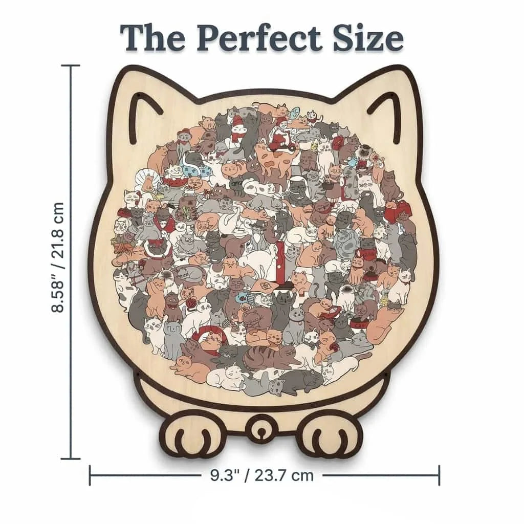Wooden Cat Puzzle Natural Wood 135 Pieces