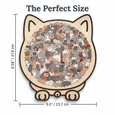 Wooden Cat Puzzle Natural Wood 135 Pieces