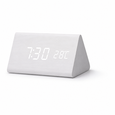 Wooden LED Clock Voice-Activated Adjustable Brightness