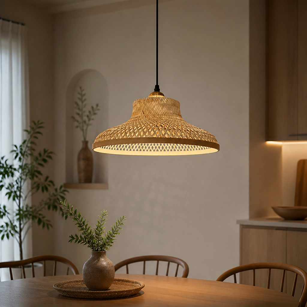 Woven Bamboo Pendant Light