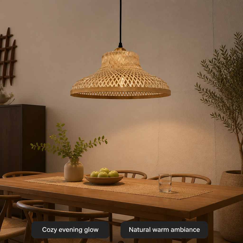 Woven Bamboo Pendant Light