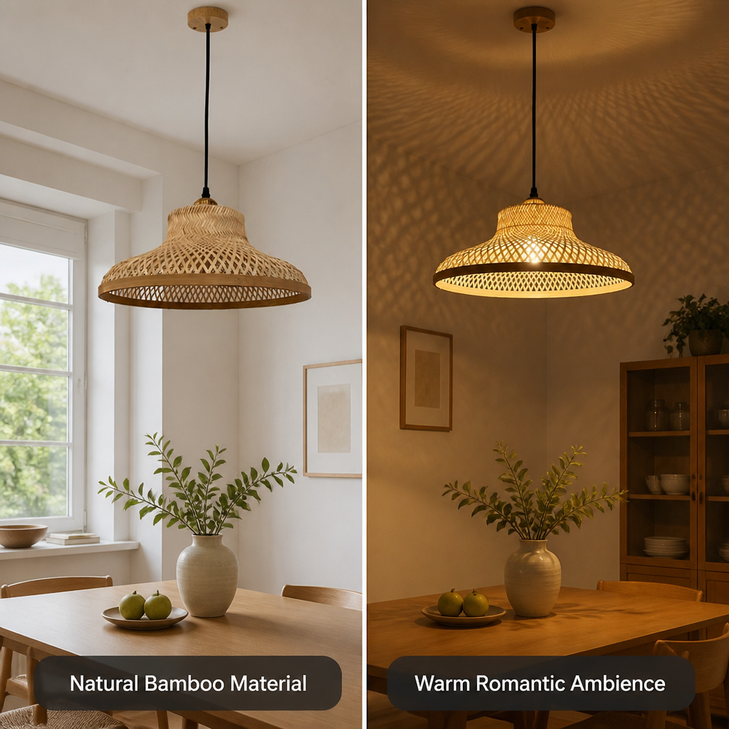 Woven Bamboo Pendant Light