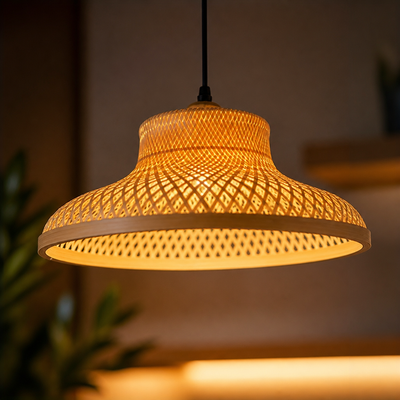 Woven Bamboo Pendant Light