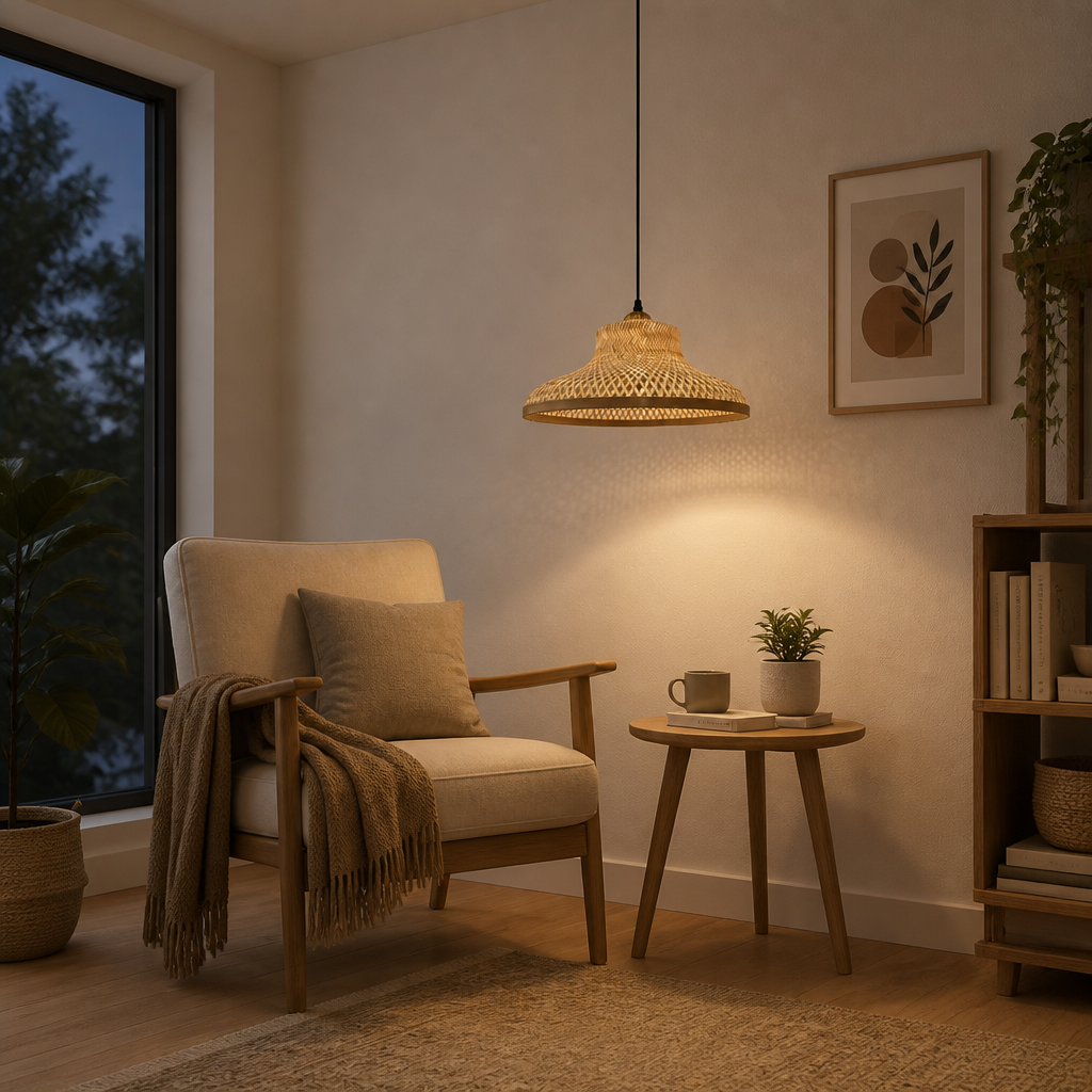 Woven Bamboo Pendant Light