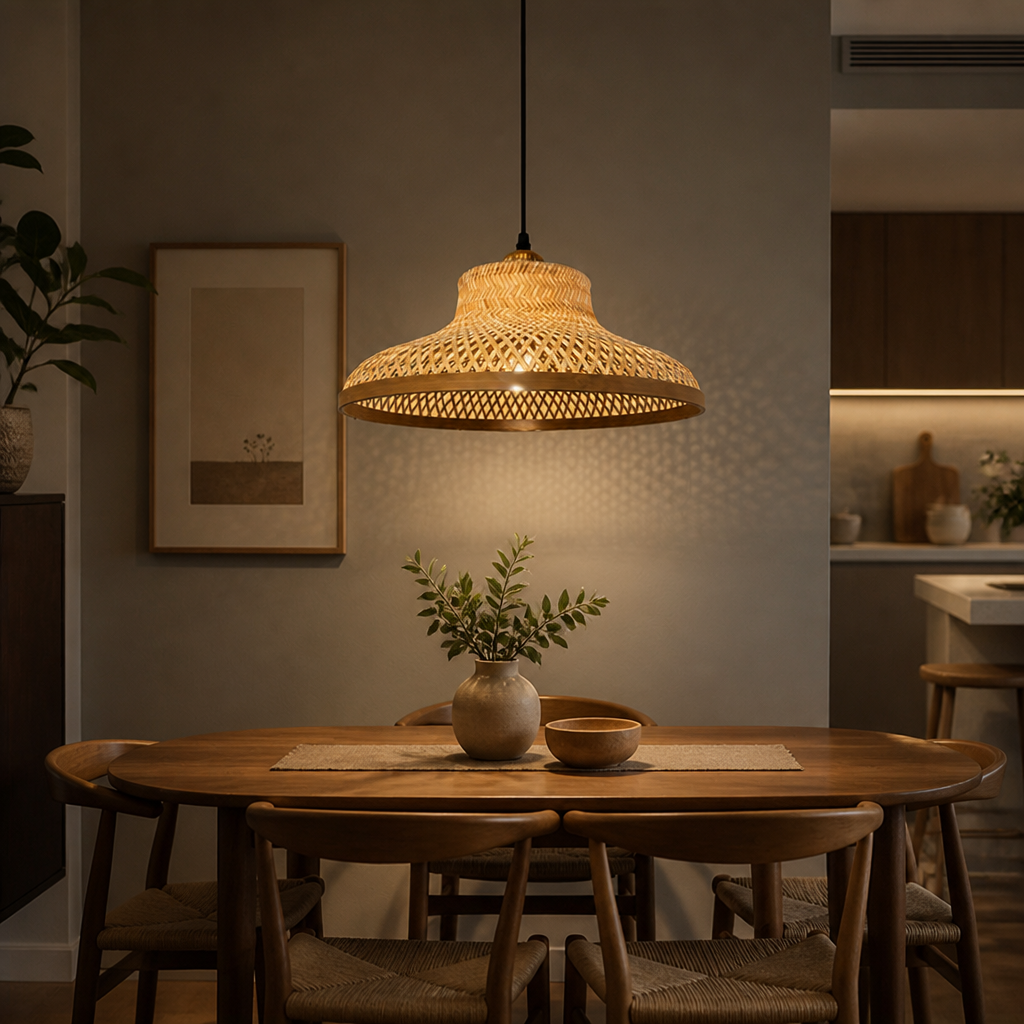 Woven Bamboo Pendant Light