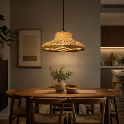 Woven Bamboo Pendant Light