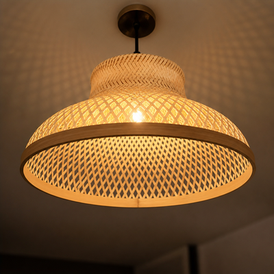 Woven Bamboo Pendant Light
